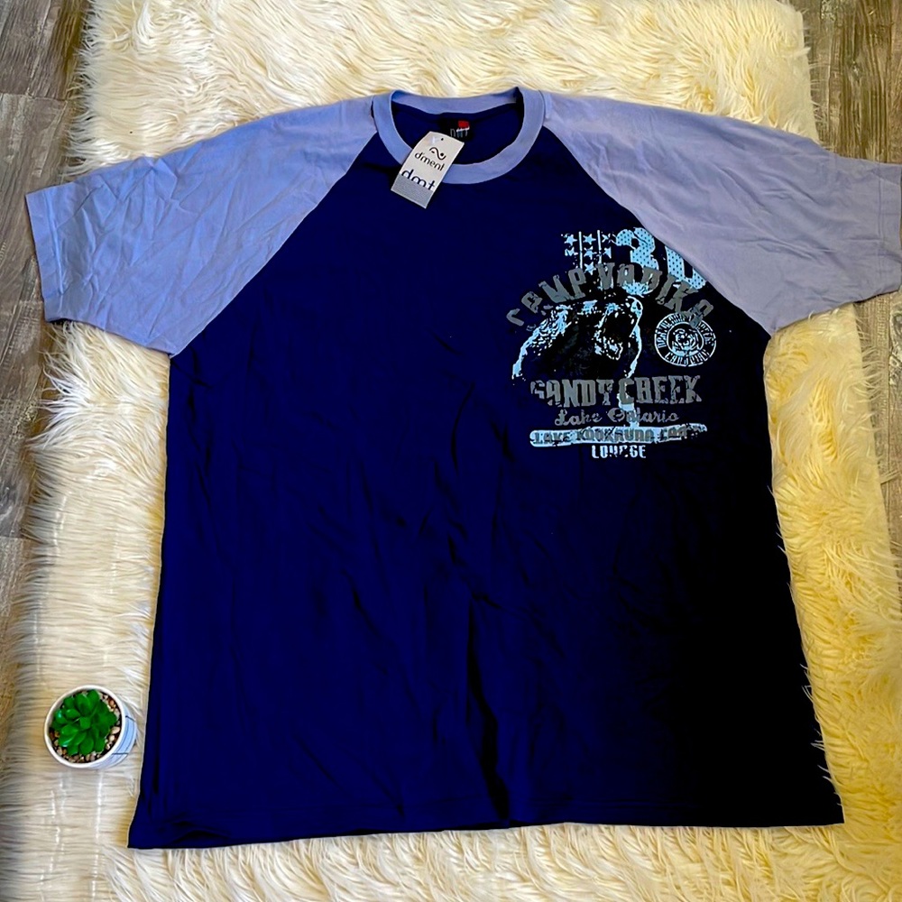 D'ment NEW Big & Tall 3XL XXXL Mens Active T Shirt Short Raglan Sleeve  Blue